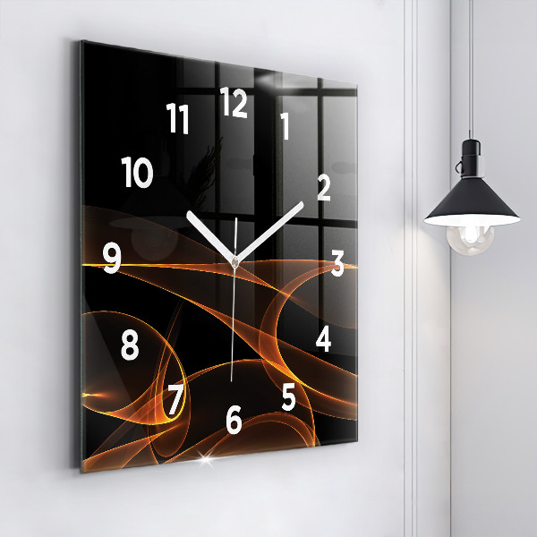 Reloj de pared cuadrado Líneas naranjas