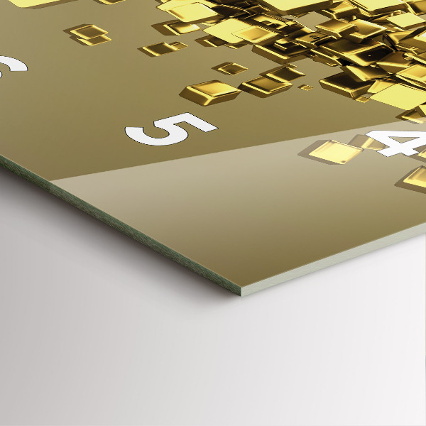 Reloj de pared cuadrado Cuadrados dorados