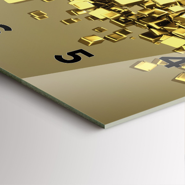 Reloj de pared cuadrado Cuadrados dorados