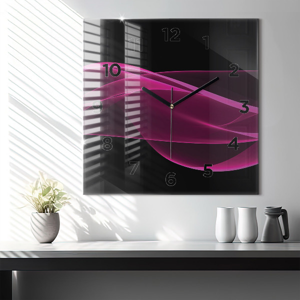 Reloj de pared cuadrado Abstracción rosa