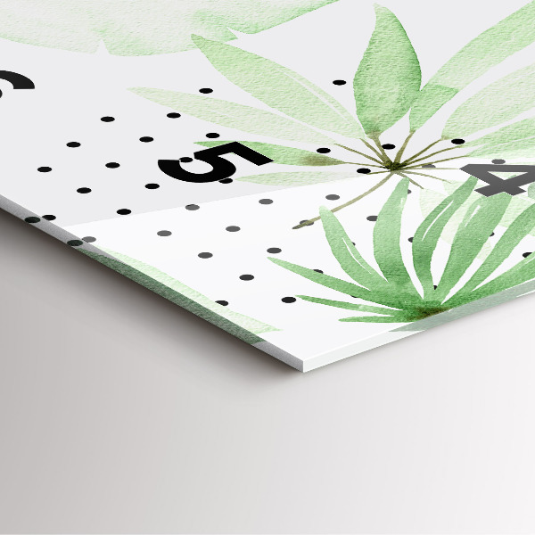 Reloj de pared cuadrado Hojas verdes