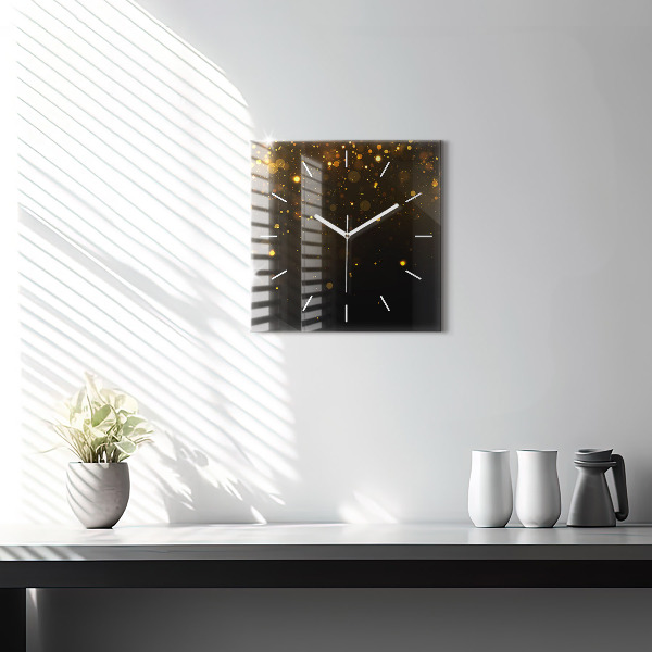 Reloj de pared cuadrado Polen dorado