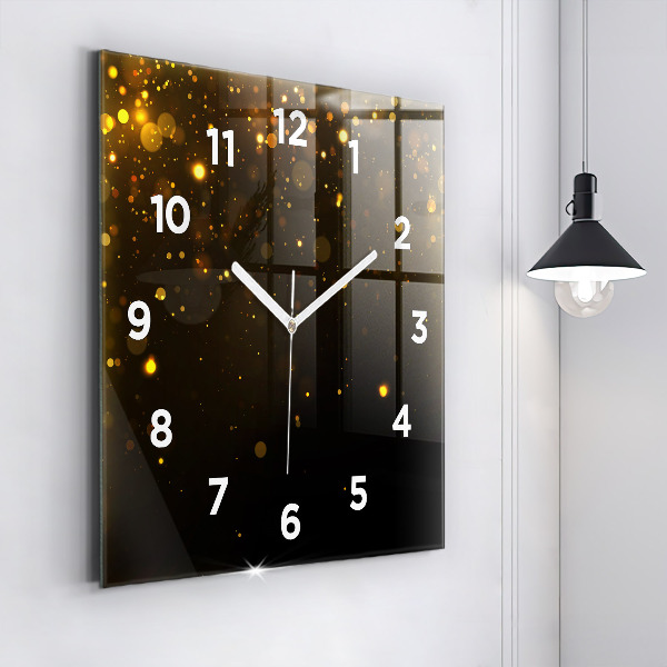 Reloj de pared cuadrado Polen dorado