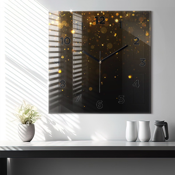 Reloj de pared cuadrado Polen dorado