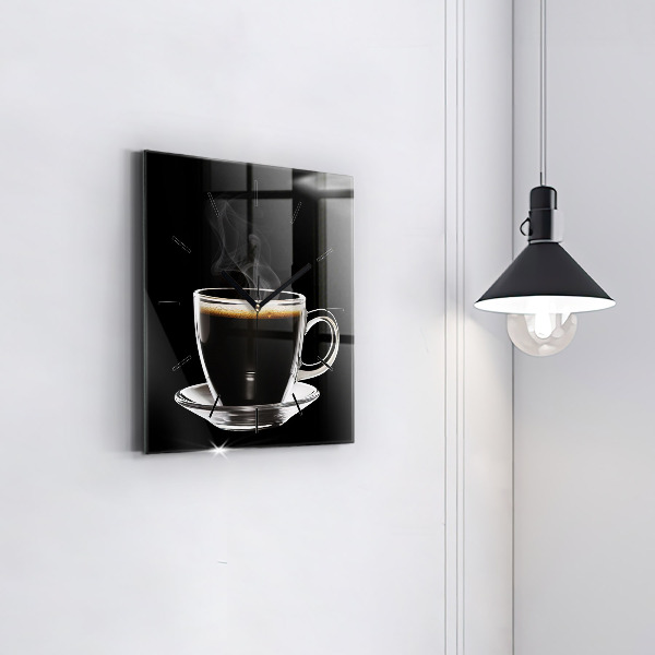 Reloj de pared cuadrado Café negro