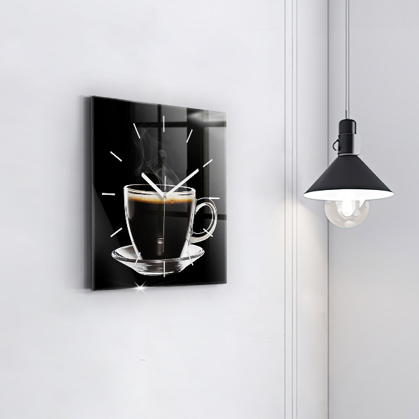 Reloj de pared cuadrado Café negro