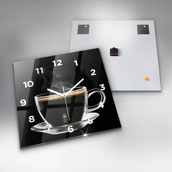 Reloj de pared cuadrado Café negro