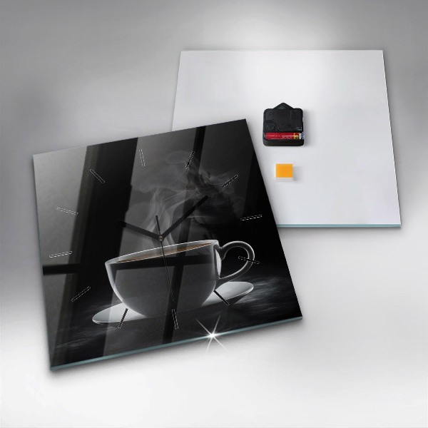 Reloj cuadrado Taza de café negro