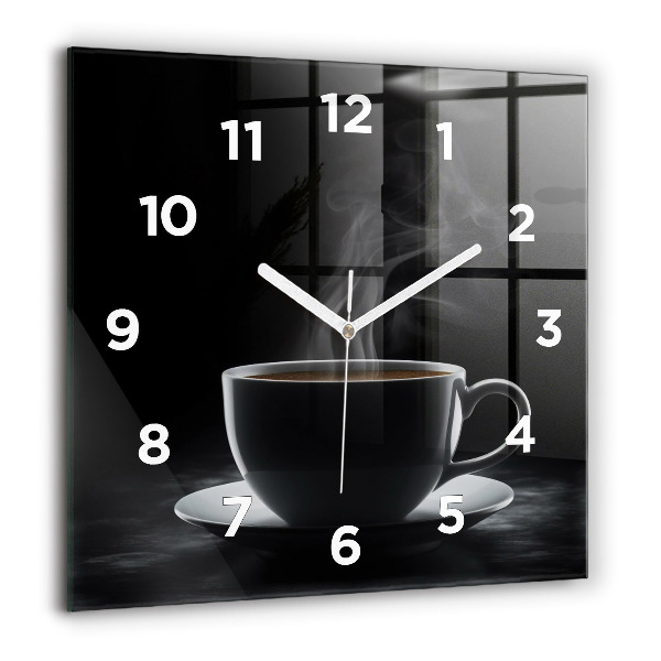 Reloj cuadrado Taza de café negro