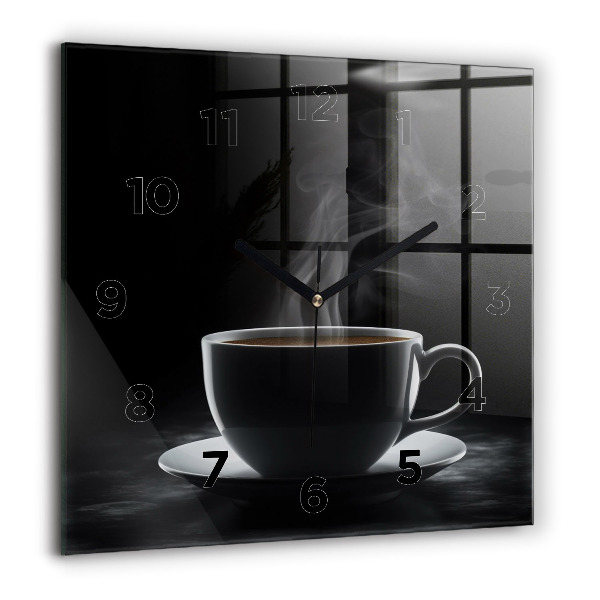 Reloj cuadrado Taza de café negro