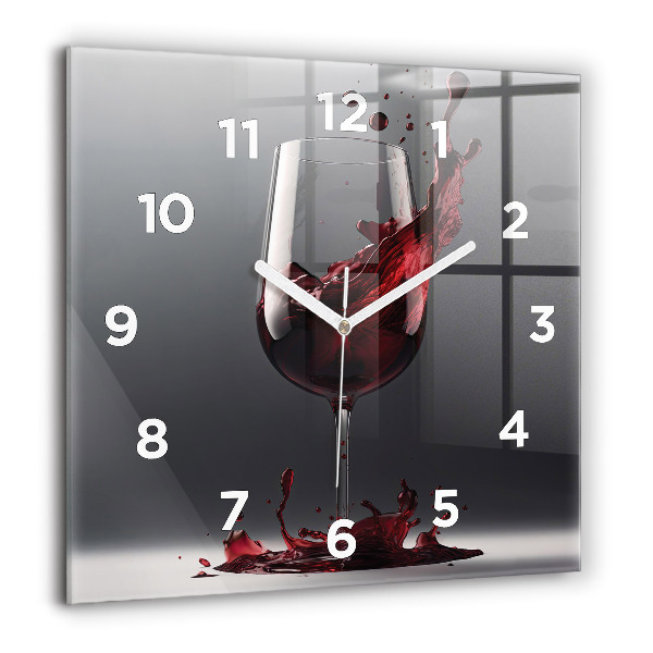 Reloj de pared cuadrado Copa de vino tinto