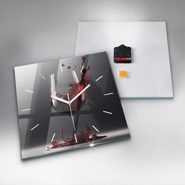 Reloj de pared cuadrado Copa de vino tinto