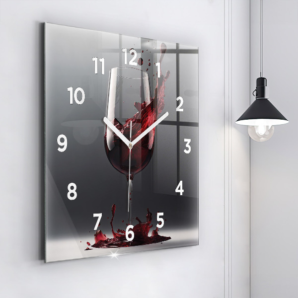 Reloj de pared cuadrado Copa de vino tinto