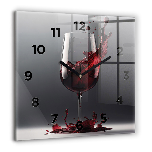 Reloj de pared cuadrado Copa de vino tinto