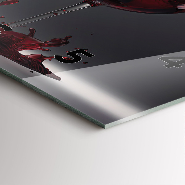 Reloj de pared cuadrado Copa de vino tinto