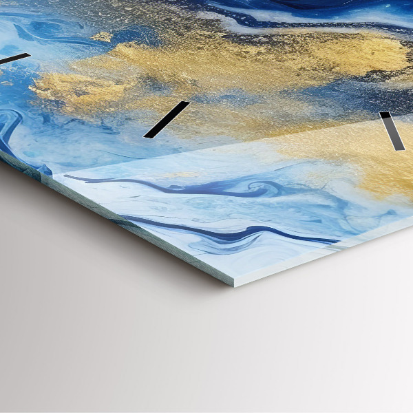 Reloj de pared cuadrado Mármol azul