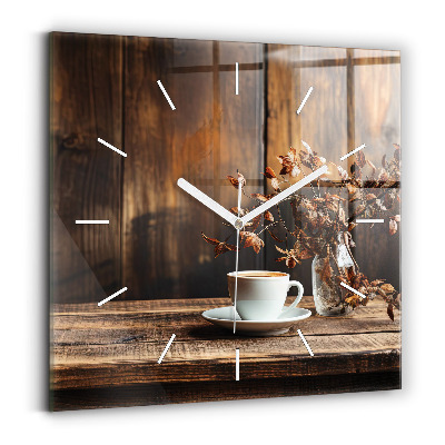 Reloj de pared cuadrado Taza de café
