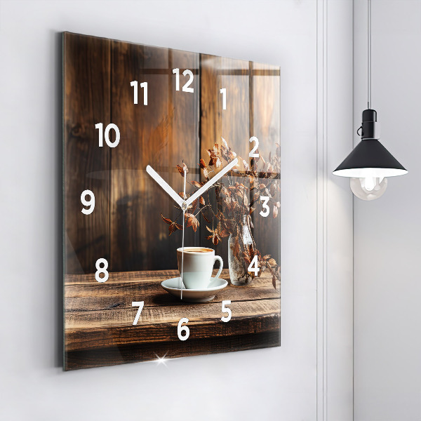 Reloj de pared cuadrado Taza de café