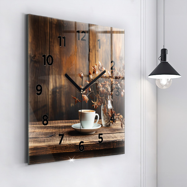 Reloj de pared cuadrado Taza de café