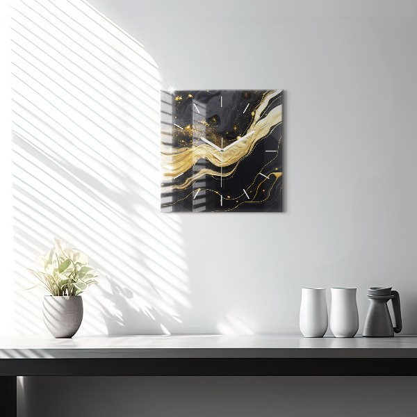 Reloj cuadrado Mármol dorado