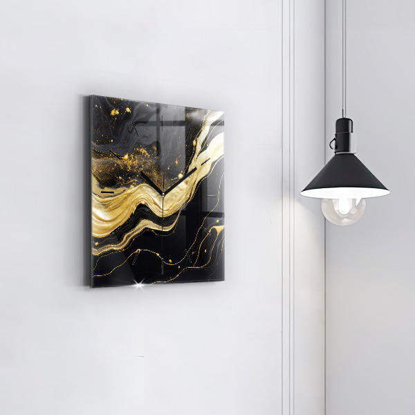 Reloj cuadrado Mármol dorado