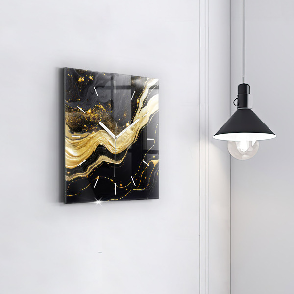 Reloj cuadrado Mármol dorado