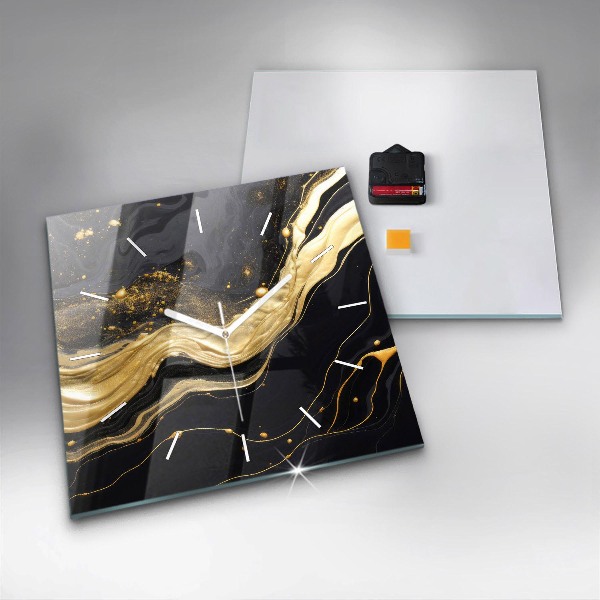 Reloj cuadrado Mármol dorado