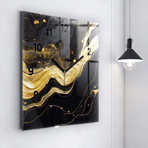 Reloj cuadrado Mármol dorado