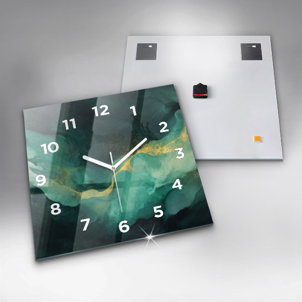 Reloj cuadrado Mármol verde