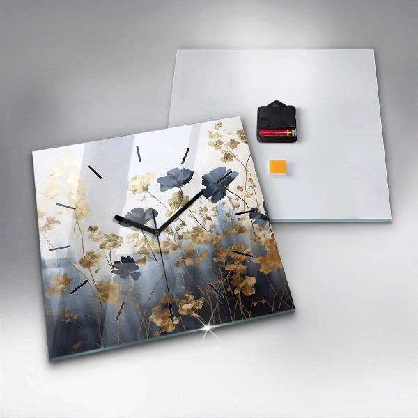 Reloj cuadrado Flores abstractas