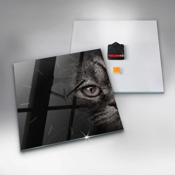 Reloj cuadrado Perro y gato escoceses