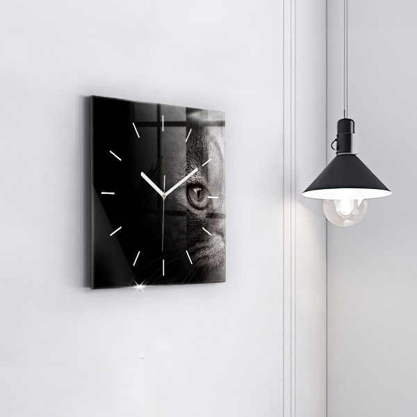 Reloj cuadrado Perro y gato escoceses