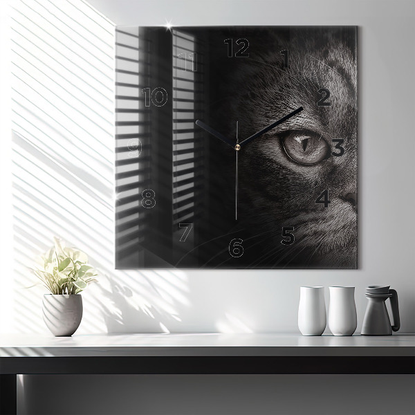 Reloj cuadrado Perro y gato escoceses