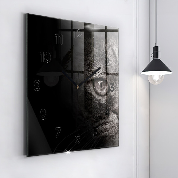 Reloj cuadrado Perro y gato escoceses