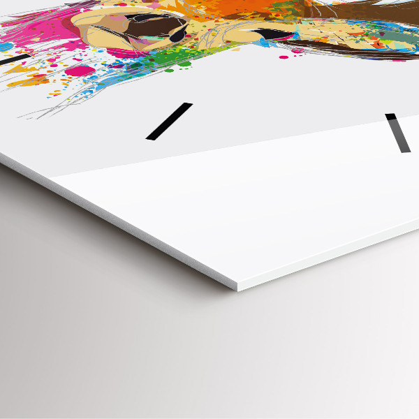 Reloj de pared cuadrado Cabeza de ciervo de colores