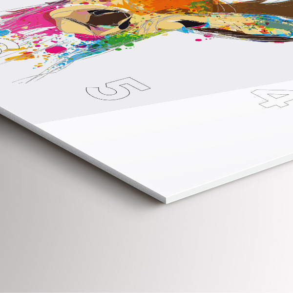 Reloj de pared cuadrado Cabeza de ciervo de colores