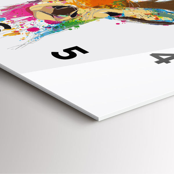 Reloj de pared cuadrado Cabeza de ciervo de colores