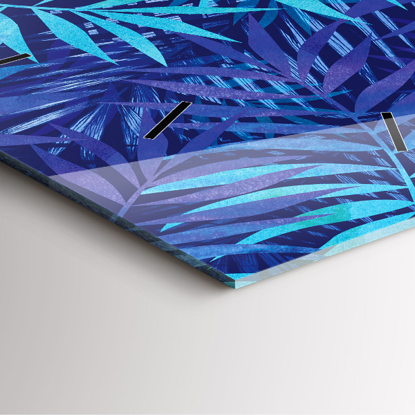 Reloj de pared cuadrado Hojas azules