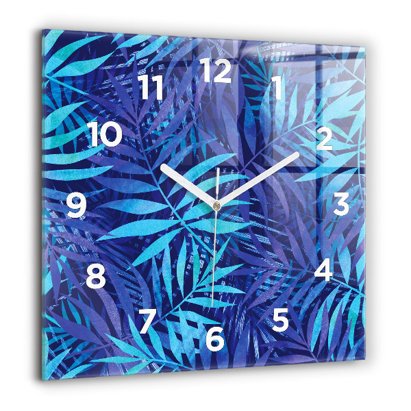 Reloj de pared cuadrado Hojas azules