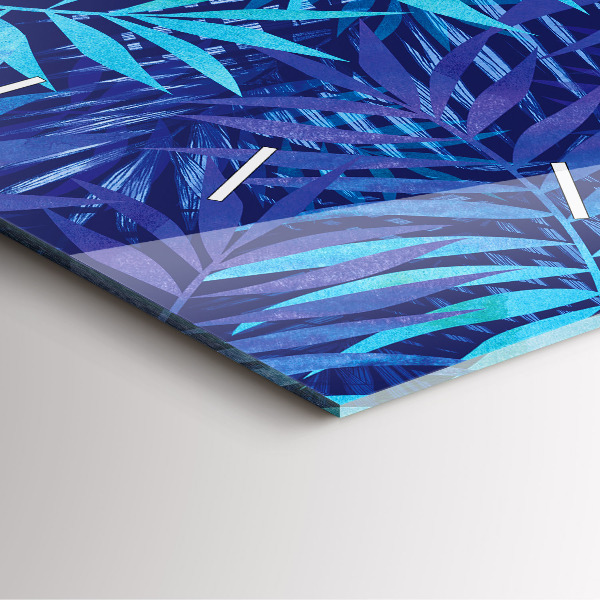 Reloj de pared cuadrado Hojas azules