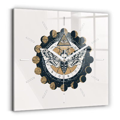 Reloj cuadrado Fases de la luna y el ojo