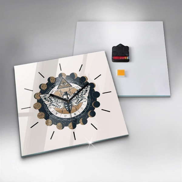 Reloj cuadrado Fases de la luna y el ojo