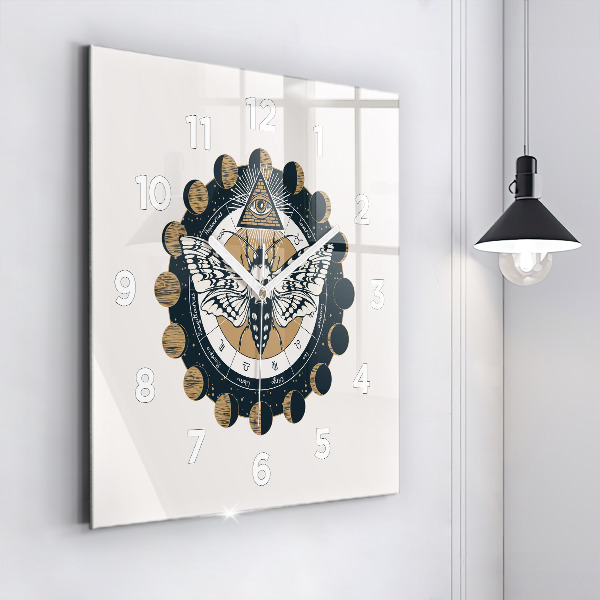 Reloj cuadrado Fases de la luna y el ojo