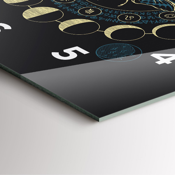 Reloj de pared cuadrado Fases de la luna e insecto