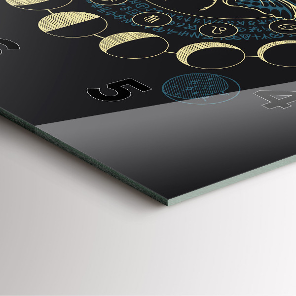 Reloj de pared cuadrado Fases de la luna e insecto