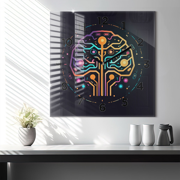 Reloj de pared cuadrado Abstracción colorida