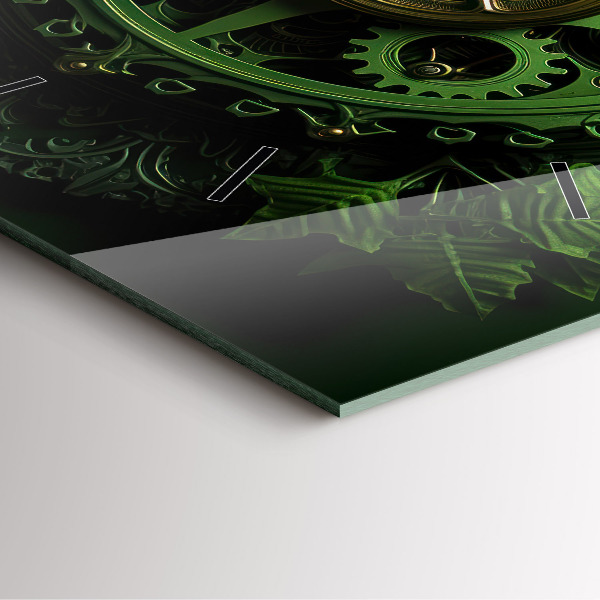 Reloj de pared cuadrado Mecanismo verde