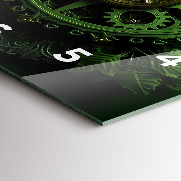 Reloj de pared cuadrado Mecanismo verde