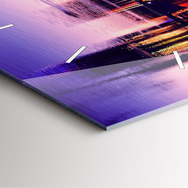 Reloj cuadrado Panorámica nocturna de la ciudad