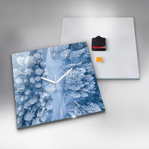 Reloj de pared cuadrado Bosque desde un dron